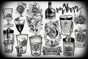 preaches water, wine drinks tattoo idea