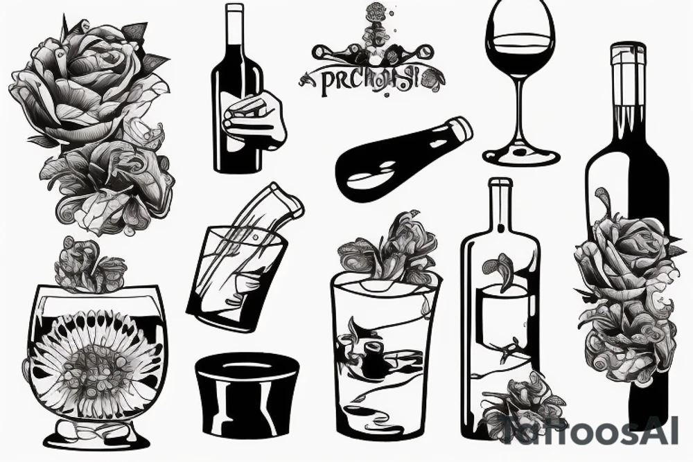 preaches water, wine drinks tattoo idea