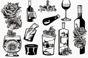 preaches water, wine drinks tattoo idea