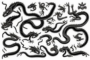 wise snake wrapping its arm around with dragon rubbish tattoo idea