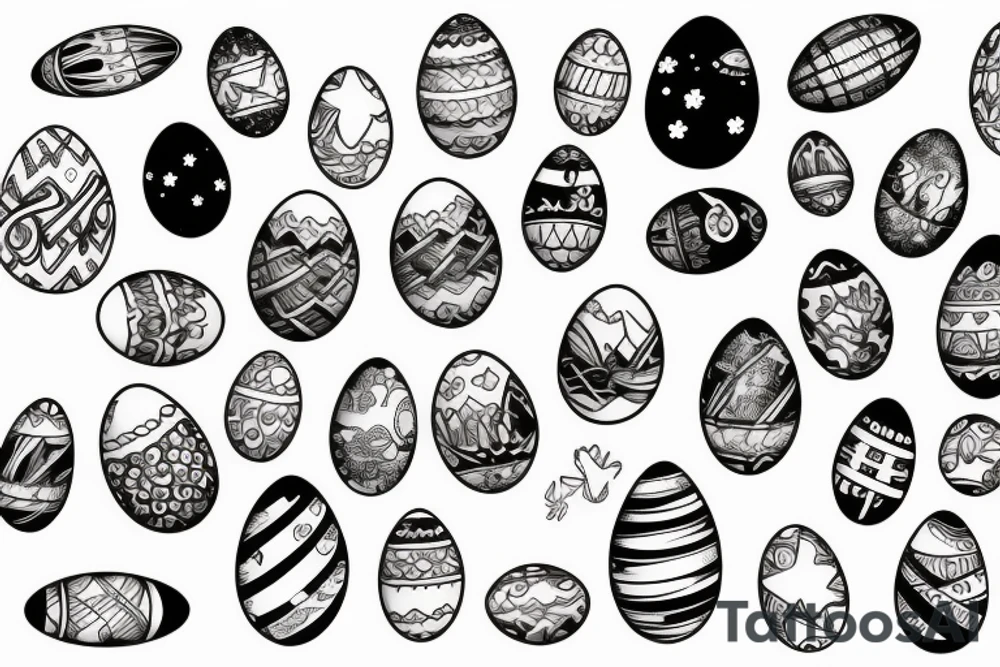 space with scientific easter eggs tattoo idea