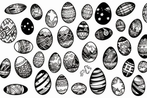 space with scientific easter eggs tattoo idea