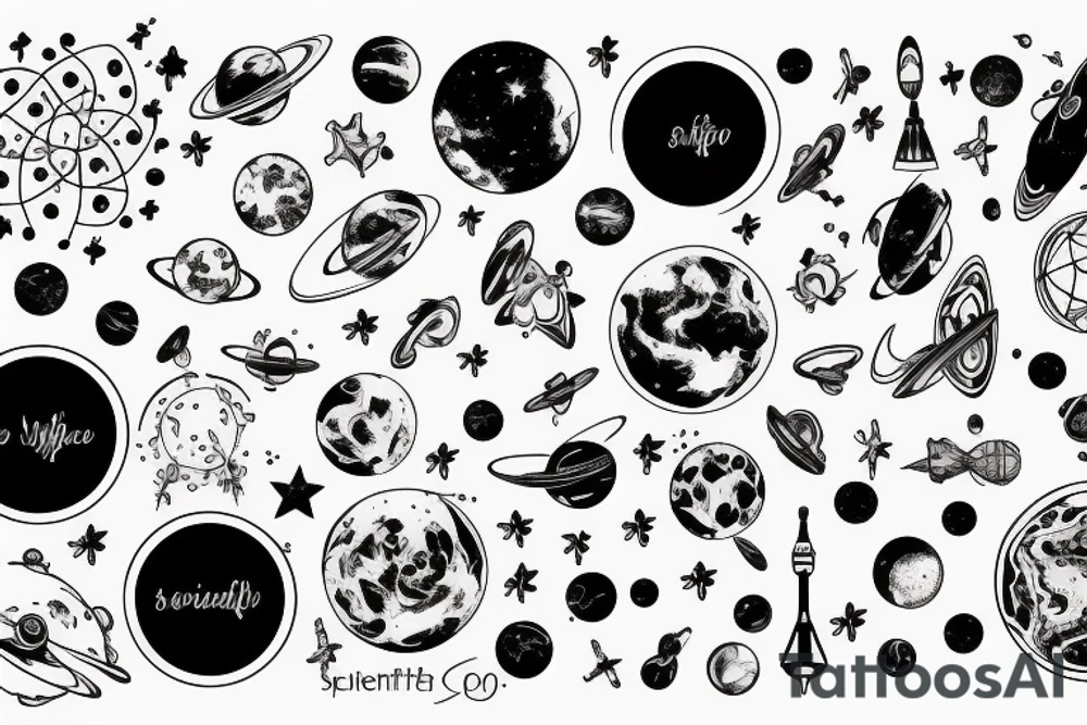space with scientific facts tattoo idea