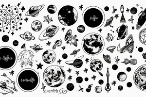 space with scientific facts tattoo idea