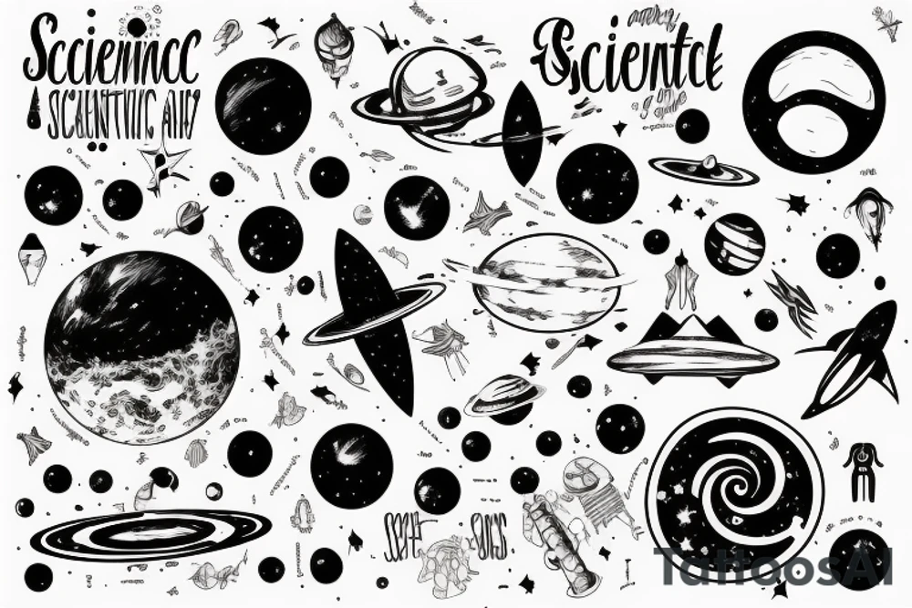 space with scientific facts tattoo idea