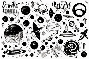 space with scientific facts tattoo idea