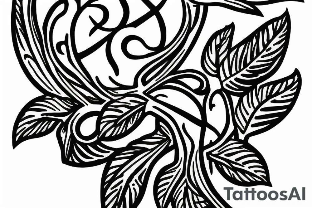 Latter "A" with cloverfield leafs tattoo idea