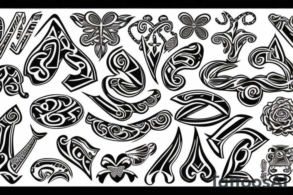 letter a with clover leaf tattoo idea