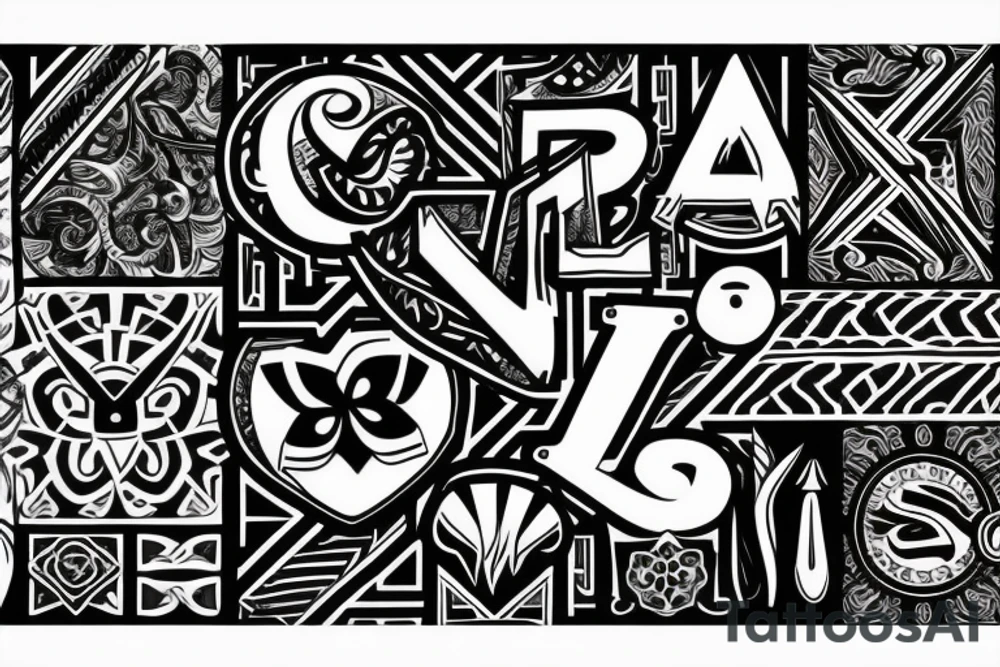 letter a with clover leaf tattoo idea