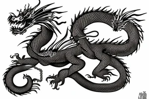 chaineese dragon with a torch tattoo idea
