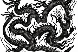 chaineese dragon with a torch tattoo idea