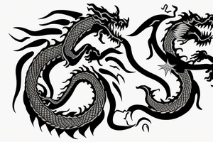 chaineese dragon with a torch tattoo idea