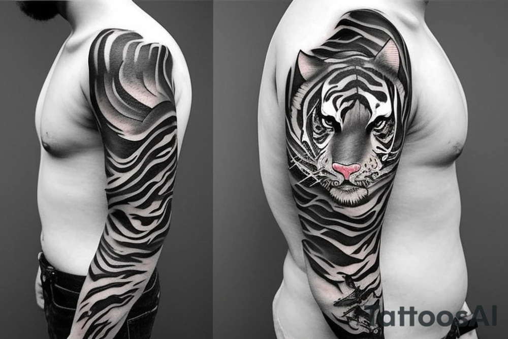 Thailand tiger boy shadow tattoo idea