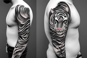Thailand tiger boy shadow tattoo idea