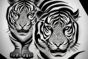 Thailand tiger boy shadow tattoo idea