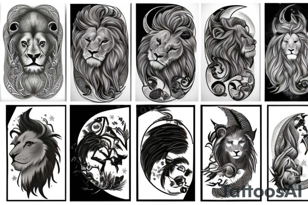 Lionhead with the moon tattoo idea