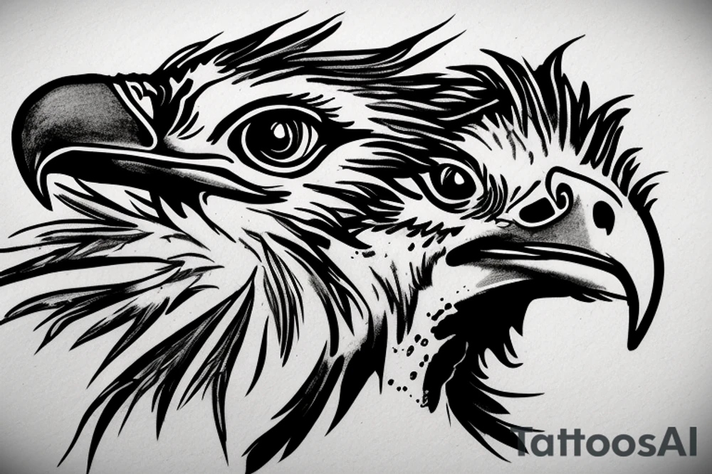 Philippine eagle eating dragon tattoo idea
