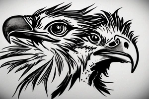 Philippine eagle eating dragon tattoo idea