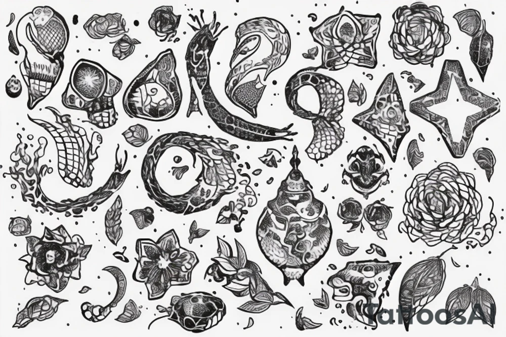 Сложная геометрия с острыми углами в стиле dotwork tattoo idea