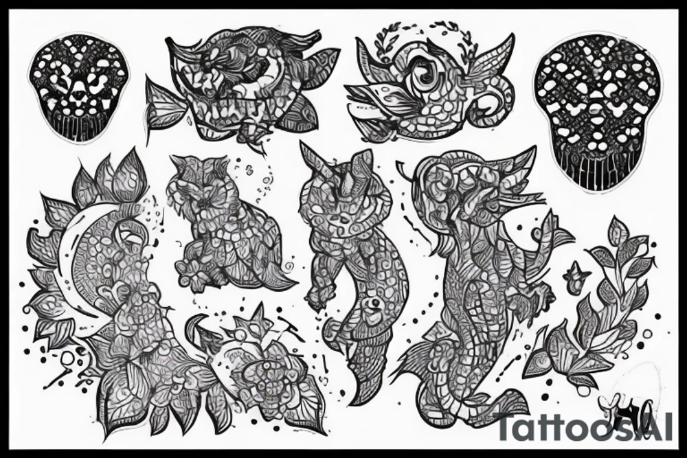 Сложная геометрия с острыми углами в стиле dotwork tattoo idea