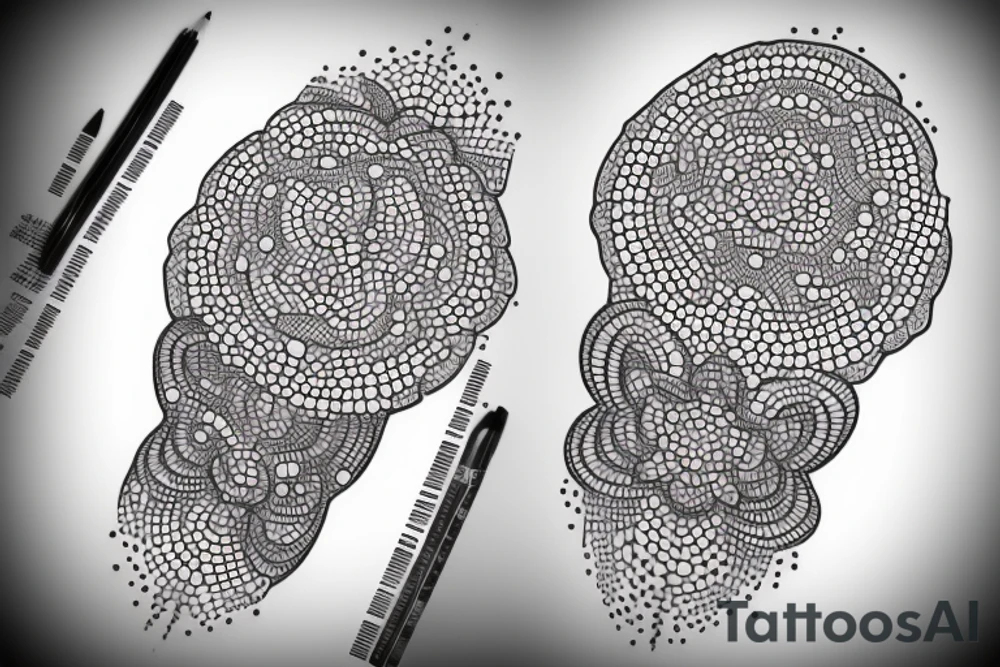 Геометрический лис dotwork tattoo idea
