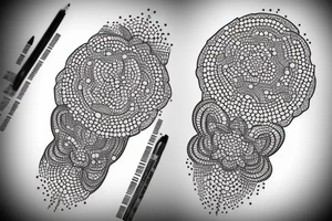 Геометрический лис dotwork tattoo idea