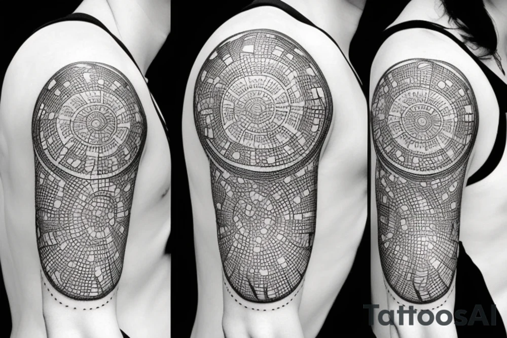 Геометрический лис dotwork tattoo idea