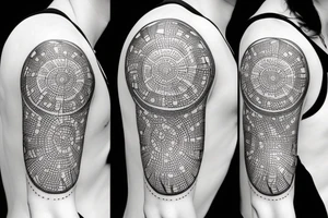 Геометрический лис dotwork tattoo idea