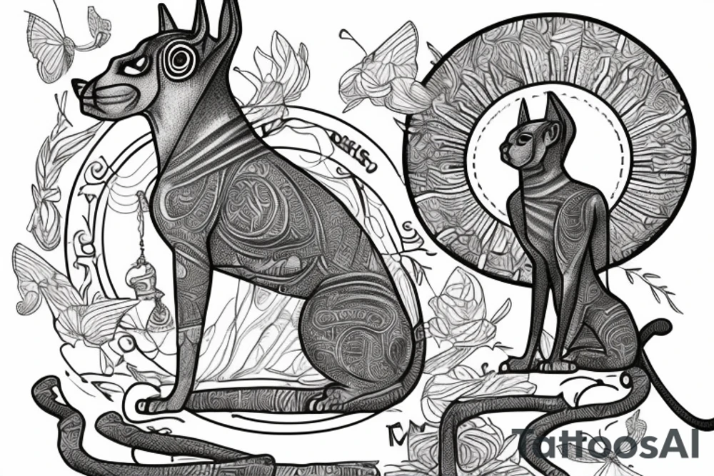 sphynx guarding a book tattoo idea