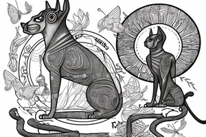 sphynx guarding a book tattoo idea