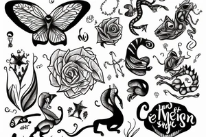 Little chamaleon and meaning of life tattoo idea