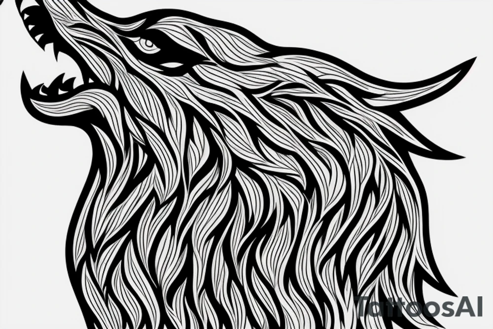 profile howl wolf inside the rhombus tattoo idea profile howl wolf inside the rhombus tattoo idea
