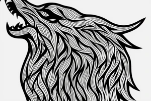 profile howl wolf inside the rhombus tattoo idea