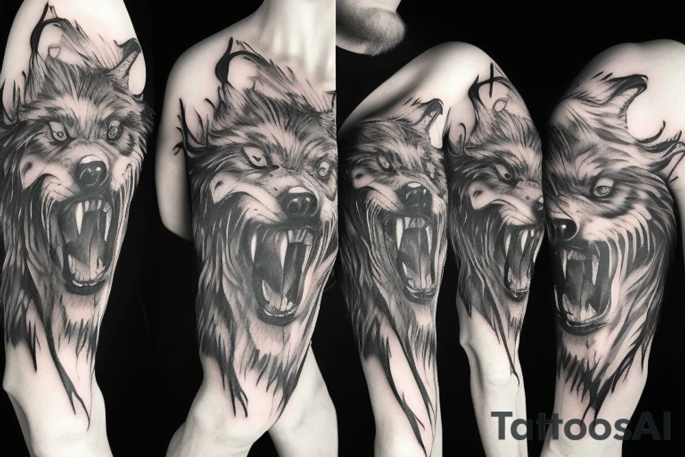 howl wolf tattoo idea