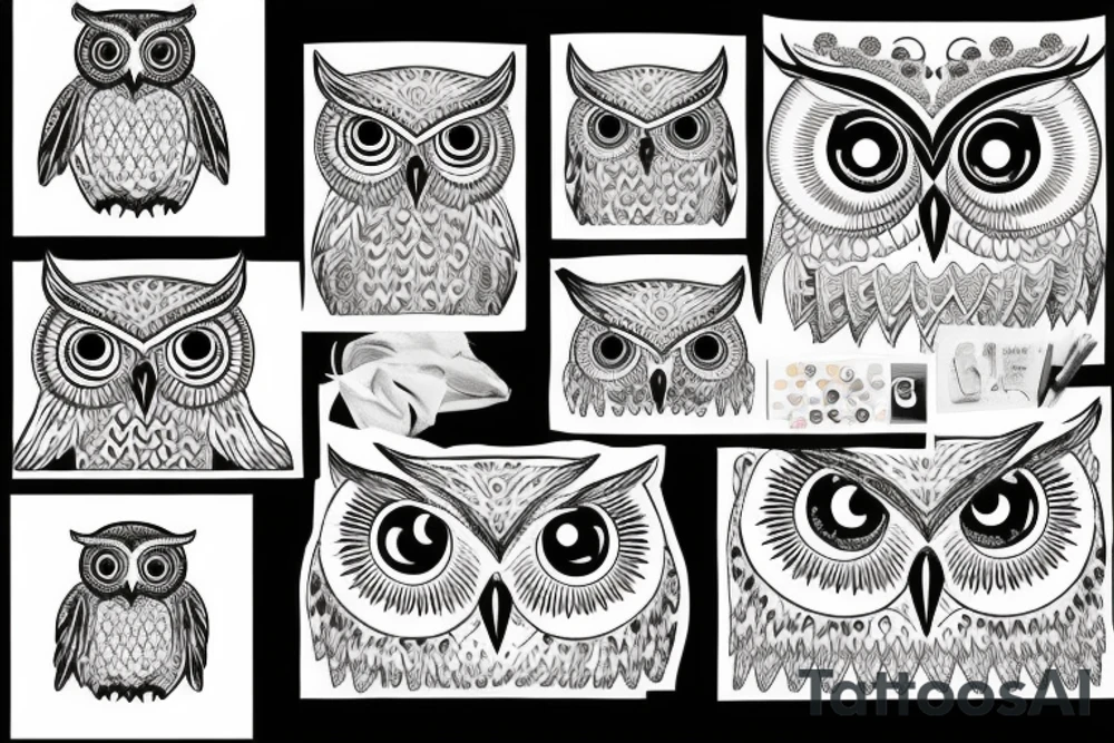 Owl in a sweeter, make their eyes smaller tattoo idea