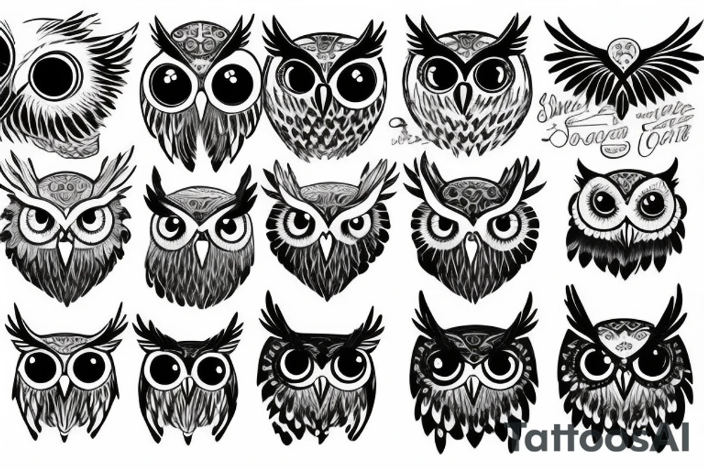 Owl in a sweeter, make their eyes smaller tattoo idea