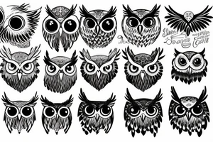 Owl in a sweeter, make their eyes smaller tattoo idea