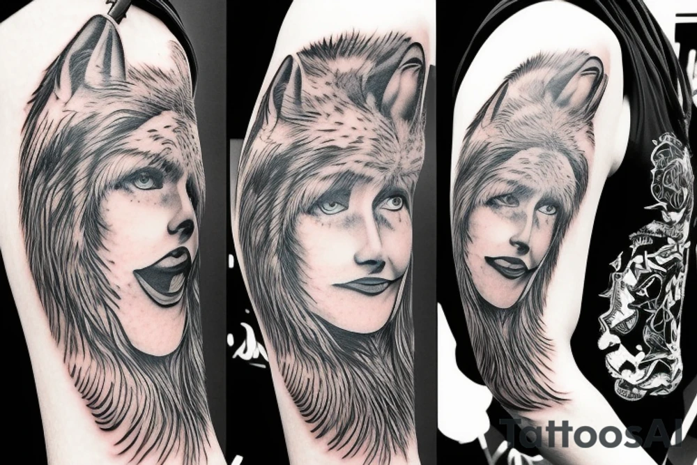 profile  howl wolf tattoo idea