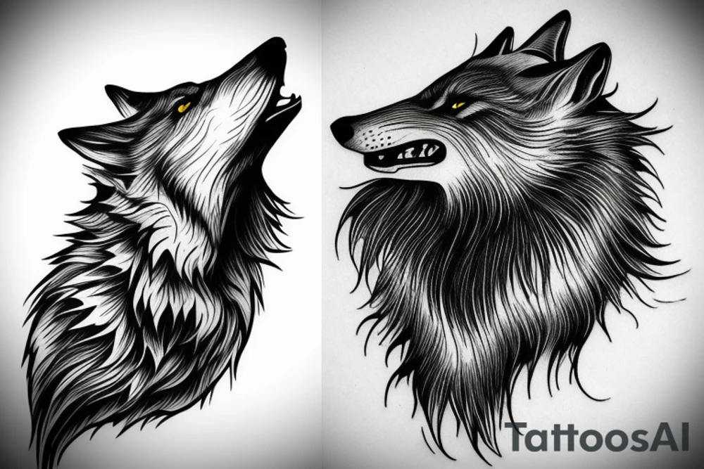 profile  howl wolf tattoo idea