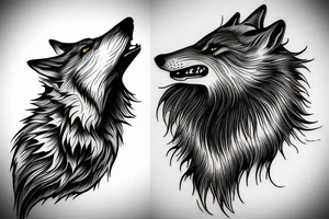 profile  howl wolf tattoo idea