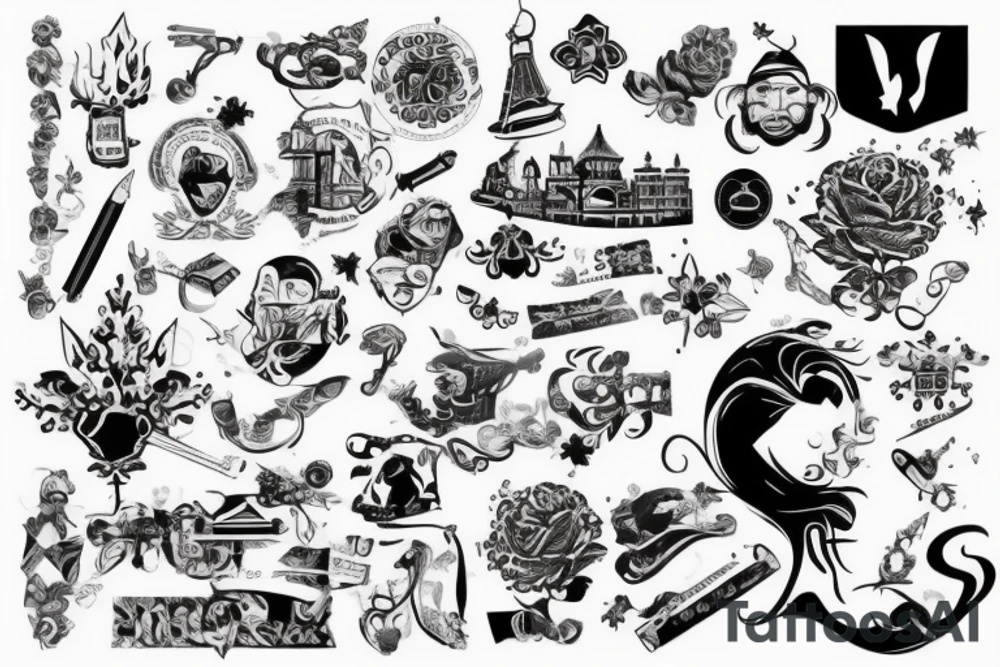 Китайский стиль, замысловатый знак tattoo idea