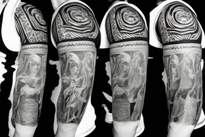 Ukrainian national symbols on the sleeve tattoo idea