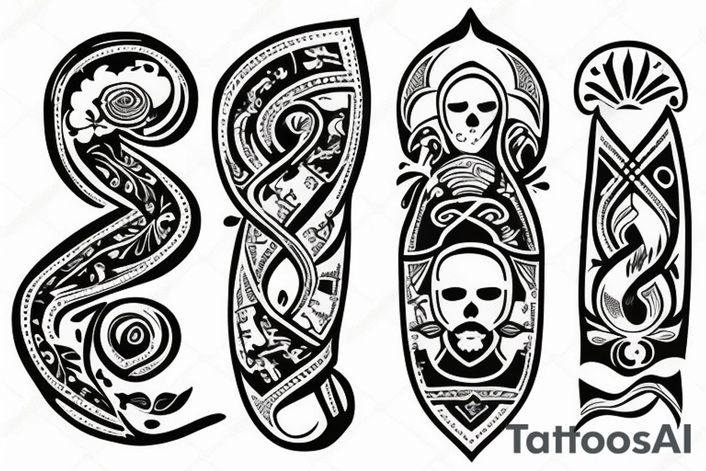 Ukrainian national symbols on the sleeve tattoo idea