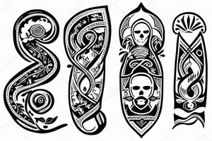 Ukrainian national symbols on the sleeve tattoo idea