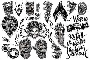 A visual or wordy representation of resilience, pain, victory and survival tattoo idea