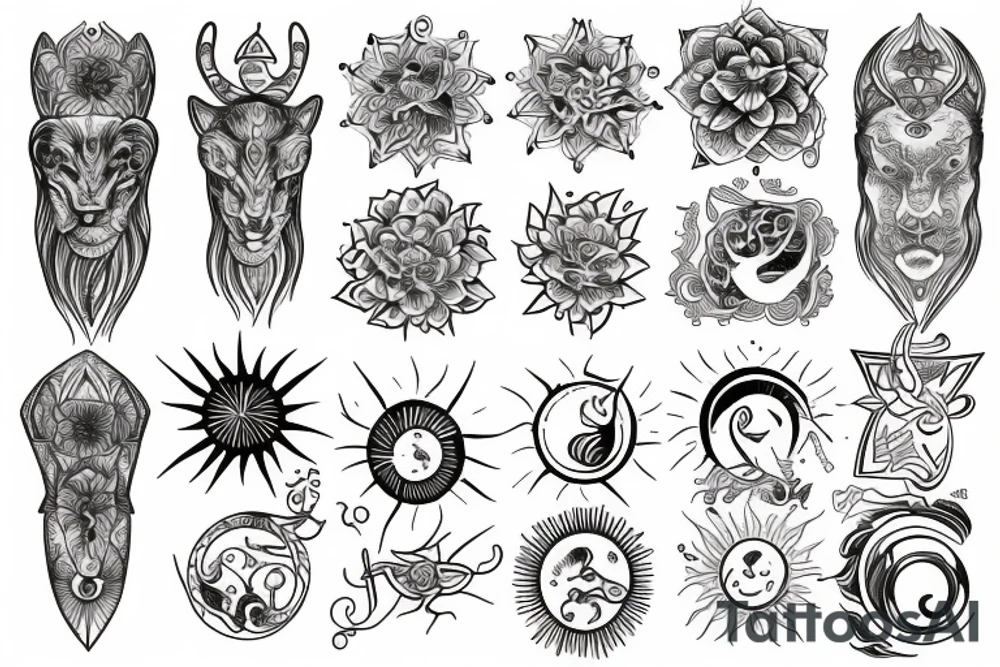 Virgo sun, Leo rising, Capricorn moon tattoo idea