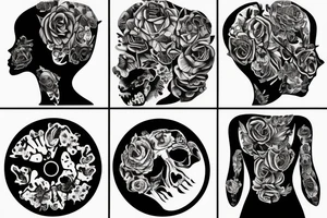 woman sculp with bullet holes tattoo idea