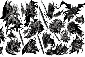 demon slayer tattoo with hiragan tattoo idea