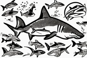 a shark keep swiming looking for next prey tattoo idea