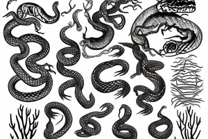 Snake among the pines tattoo idea